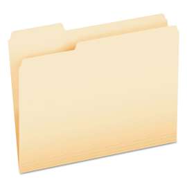 CutLess File Folders, 1/3-Cut Tabs: Assorted, Letter Size, Manila, 100/Box