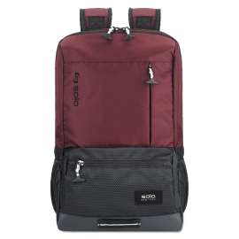 Draft Backpack, Fits Devices Up to 15.6", Nylon, 6.25 x 18.12 x 18.12, Burgundy