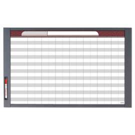 InView Custom Whiteboard, 48 x 36, White/Clear Surface, Graphite Fiberboard Frame