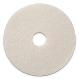 Polishing Pads, 20" Diameter, White, 5/Carton