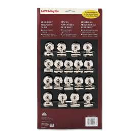 Bulldog Magnetic Clips, 0.44" Jaw Capacity, Nickel, 18/Box