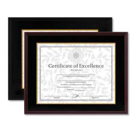 Hardwood Document/Certificate Frame w/Mat, 11 x 14, 8.5 x 11, Black