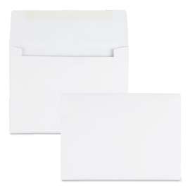 Greeting Card/Invitation Envelope, A-6, Square Flap, Gummed Closure, 4.75 x 6.5, White, 500/Box
