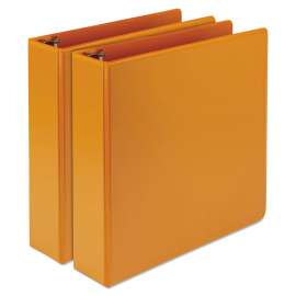 Earths Choice Plant-Based Durable Fashion View Binder, 3 Rings, 2" Capacity, 11 x 8.5, Coral, 2/Pack