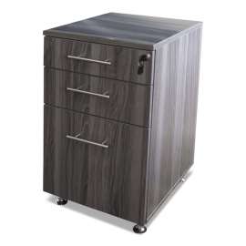 Medina Laminate Pedestal, Left or Right, 3-Drawers: Pencil/Box/File, Legal/Letter, Gray Steel, 15.5" x 18.13" x 26.63"