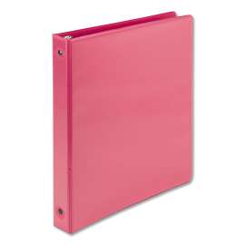 Earth's Choice Plant-Based Economy Round Ring View Binders, 3 Rings, 1" Capacity, 11 x 8.5, Berry