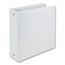 Earth's Choice Plant-Based Economy Round Ring View Binders, 3 Rings, 3" Capacity, 11 x 8.5, White