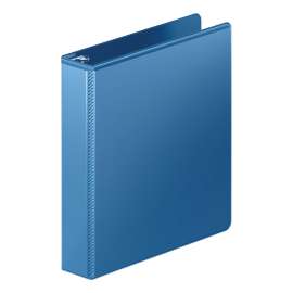 Heavy-Duty Round Ring View Binder with Extra-Durable Hinge, 3 Rings, 1.5" Capacity, 11 x 8.5, PC Blue