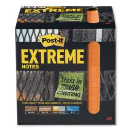 Water-Resistant Self-Stick Notes, 3" x 3", Orange, 45 Sheets/Pad, 12 Pads/Pack