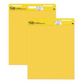 Vertical-Orientation Self-Stick Easel Pads, Unruled, 25 x 30, Yellow, 30 Sheets, 2/Pack