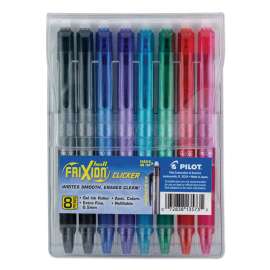FriXion Clicker Erasable Gel Pen, Retractable, Extra-Fine 0.5 mm, Assorted Ink and Barrel Colors, 8/Pack