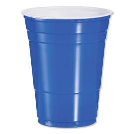 SOLO Party Plastic Cold Drink Cups, 16 oz, Blue, 50/Bag, 20 Bags/Carton