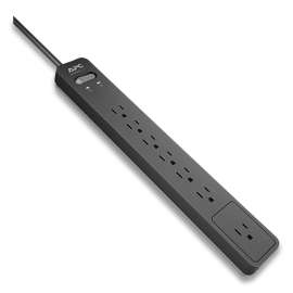 Essential SurgeArrest Surge Protector, 7 AC Outlets, 6 ft Cord, 1,440 J, Black