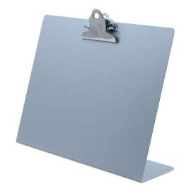 Free Standing Clipboard, Landscape Orientation, 1" Clip Capacity, Holds 11 x 8.5 Sheets, Silver