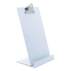 Free Standing Clipboard and Tablet Stand, 1" Clip Capacity, Memo Size: Holds 6 x 9 Sheets, White