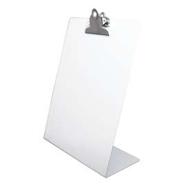 Free Standing Clipboard, Portrait Orientation, 1" Clip Capacity, Holds 8.5 x 11 Sheets, White