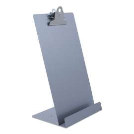 Free Standing Clipboard and Tablet Stand, 1" Clip Capacity, Memo Size: Holds 6 x 9 Sheets, Silver