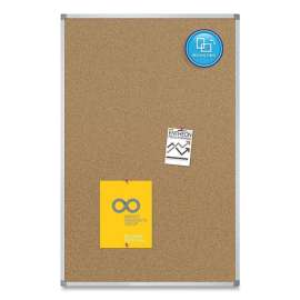 Basics Cork Bulletin Board, 96 x 48, Natural Surface, Silver Aluminum Frame