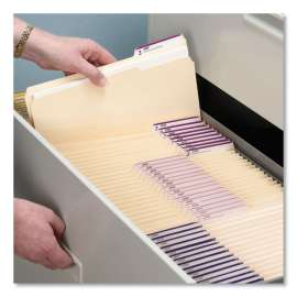 CutLess File Folders, 1/3-Cut Tabs: Assorted, Letter Size, 0.75" Expansion, Manila, 100/Box