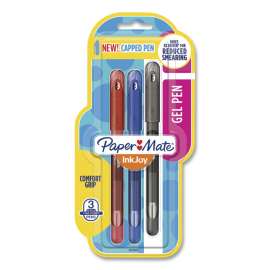 InkJoy Gel Pen, Stick, Fine 0.5 mm, Assorted Ink and Barrel Colors, 3/Pack
