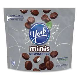 Unwrapped Minis Dark Chocolate Peppermint Patties, 7.6 oz Bag, 4 Bags/Pack, Delivered in 1-4 Business Days
