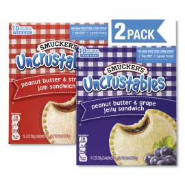 UNCRUSTABLES Soft Bread Sandwiches, Grape/Strawberry, 2 oz, 10 Sandwiches/Pack, 2 PK/Box, Delivered in 1-4 Business Days