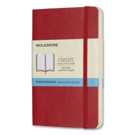 Classic Softcover Notebook, 1 Subject, Dotted Rule, Scarlet Red Cover, 5.5 x 3.5