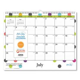 Academic Wall Calendar, Teacher Dots Artwork/Formatting, 15 x 12, White/Multicolor Sheets, 12-Month (July-June): 2021-2022