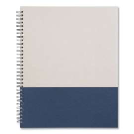 Wirebound Hardcover Notebook, 1 Subject, Narrow Rule, Gray/Blue Cover, 11 x 8.5, 80 Sheets