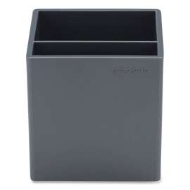 Pen Cup, Plastic, 3.25 x 3.25 x 3.25, Dark Gray