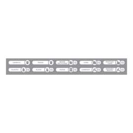 Recycle Label Kit for Brute/Slim Jim/Untouchables Containers, Version D, 10 Assorted Messages, 5.59 x 9.55, White/Clear