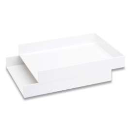 Stackable Letter Trays, 1 Section, Letter Size Files, 9.75 x 12.5 x 1.75, White, 2/Pack