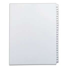 Preprinted Legal Exhibit Side Tab Index Dividers, Allstate Style, 25-Tab, 226 to 250, 11 x 8.5, White, 1 Set