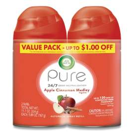 Freshmatic Ultra Spray Refill, Apple Cinnamon Medley, Aerosol, 5.89 oz, 2/Pack