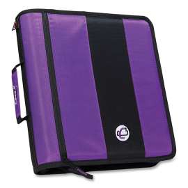 Classic Zipper Binder, 3 Rings, 2" Capacity, 11 x 8.5, Purple/Black Accents