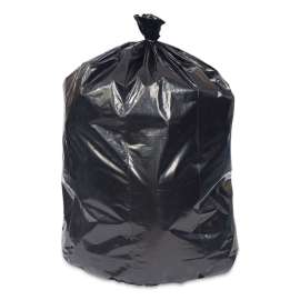 Reprocessed Resin Can Liners, 60 gal, 1.3 mil, 38" x 58", Black, 100/Carton