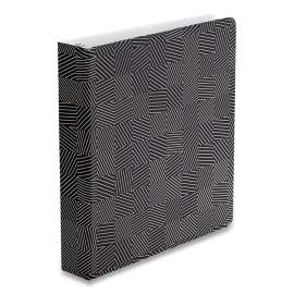 Punch Pop Fashion Binder, 3 Rings, 1.5" Capacity, 11 x 8.5, Black/White Labyrinth Design