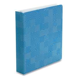Punch Pop Fashion Binder, 3 Rings, 1.5" Capacity, 11 x 8.5, Blue/White Labyrinth Design