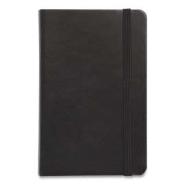 Flexible-Cover Business Journal, 1 Subject, Narrow Rule, Black Cover, 3.5 x 5.5, 128 Sheets