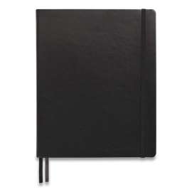 Flexible-Cover Business Journal, 1 Subject, Narrow Rule, Black Cover, 10 x 8, 128 Sheets