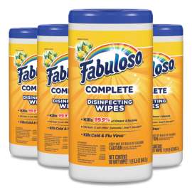 Multi Purpose Wipes, 7 x 7, Lemon, 90/Canister, 4 Canisters/Carton