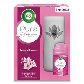 Freshmatic Ultra Automatic Pure Starter Kit, 5.94 x 3.31 x 7.63, White, Tropical Flowers 4/Carton
