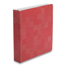 Punch Pop Fashion Binder, 3 Rings, 1.5" Capacity, 11 x 8.5, Red/White Labyrinth Design