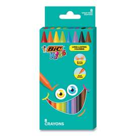 Kids Coloring Crayons, 8 Assorted Colors, 8/Pack