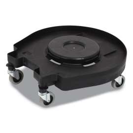 Click-Connect Waste Receptacle Dolly, Female End, For 32 to 44 gal Receptacles, 22.25 x 20.3 x 6.6, Black