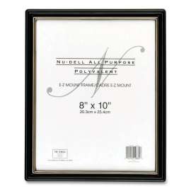 EZ Mount Document Frame with Trim Accent and Plastic Face, Plastic, 8 x 10 Insert, Black/Gold