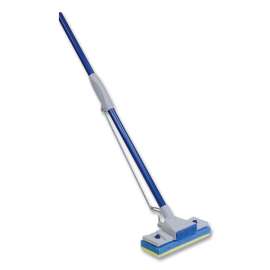 Automatic Sponge Mop, 9 x 3 Blue/Yellow Cellulose Head, 48" Blue/Gray Steel Handle
