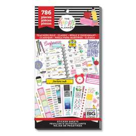 Teachers Rule Stickers for Happy Planner, Teaching Theme, Assorted Colors, 786 Stickers