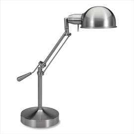 Full-Spectrum CFL Compact-Fluorescent Tilt-Arm Desk Lamp, 20" to 24" High, Brushed Nickel