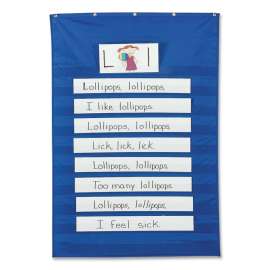 Standard Pocket Chart, 10 Pockets, 34 x 50, Blue